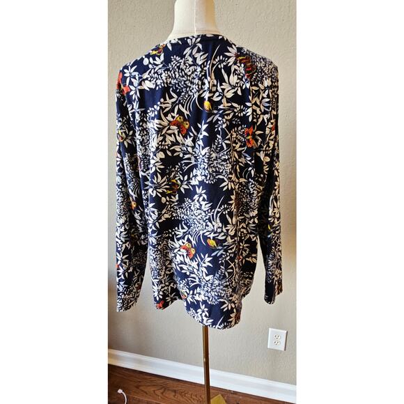 Talbots Long Sleeve Stretch Knit Butterfly Pullover Top Women Size 2X Multicolor - Picture 5 of 6